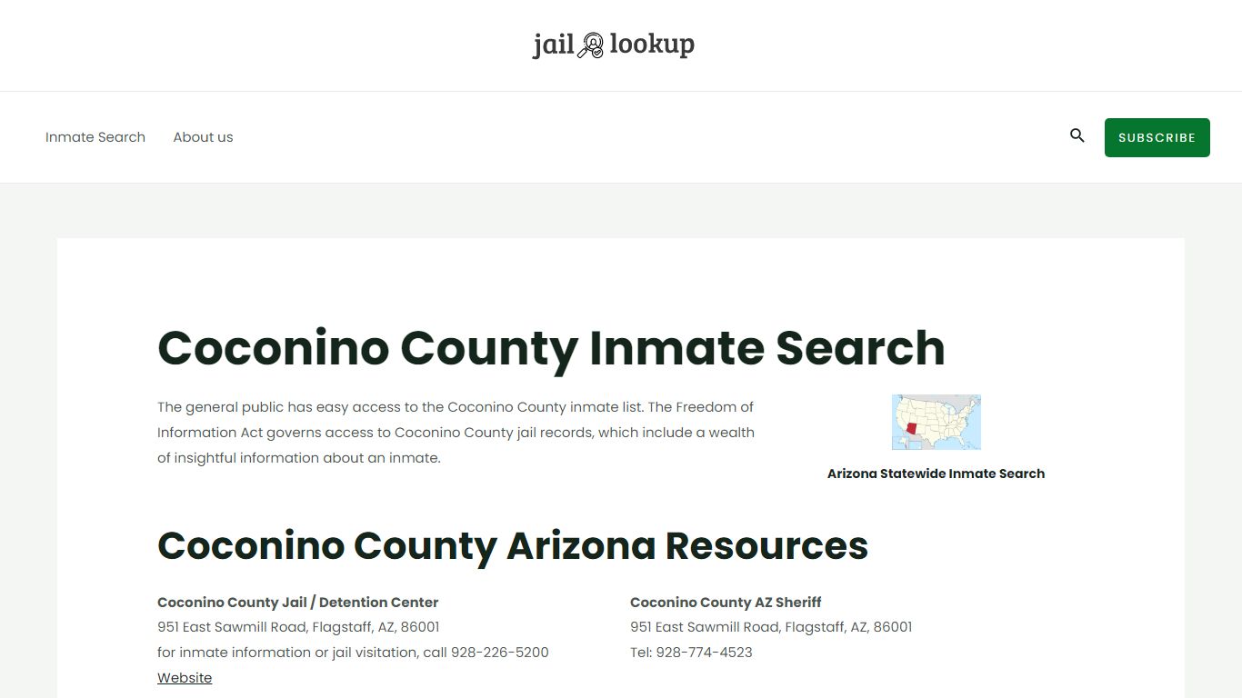Coconino County Inmate Search - Jail Lookup